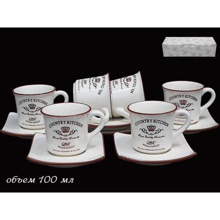 Кофейный набор 12пр фарфор на 6 персон KITCHEN подар.уп (12)