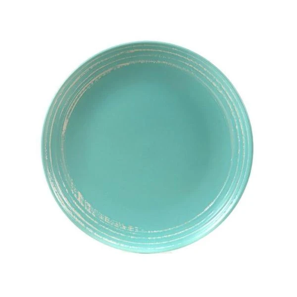 Тарелка мелкая 20см керамика МЕЛАНЖ зеленый плоская FP8Mgr (6/24)