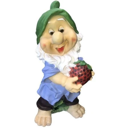 Фигура садовая ГНОМ с клубникой 69см полистоун
