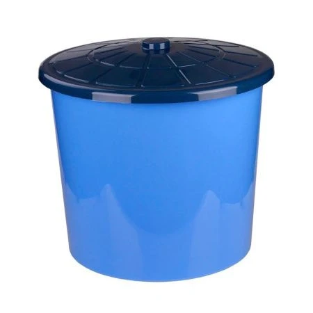 Бак универсальный 75л 54,5*49,5см пластик синий с крышкой  (5)
