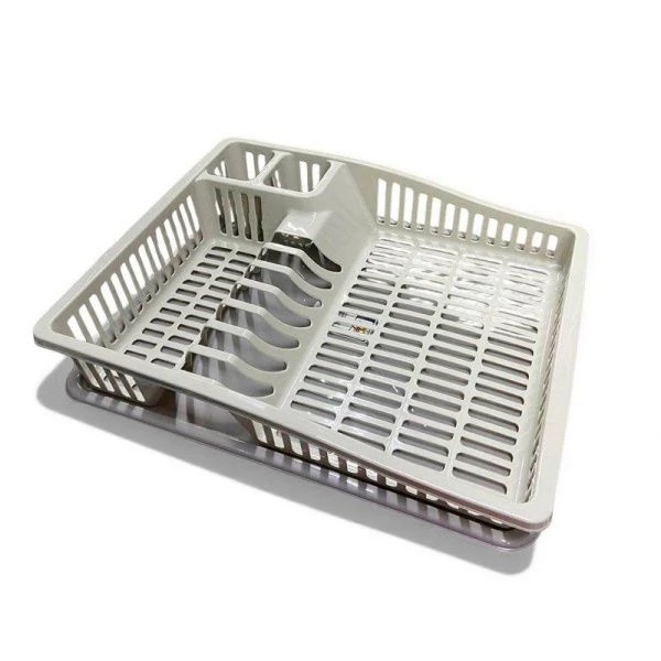 Сушилка для посуды 382*301*80мм пластик СТЕП слоновая кость-серый (24)