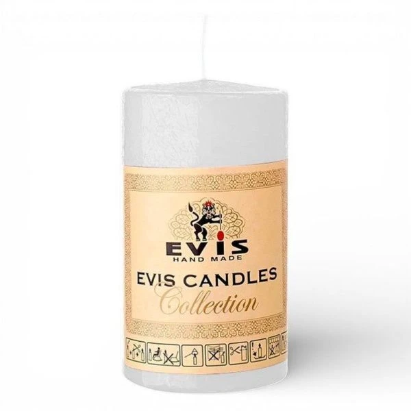 Свеча парафиновая цилиндрическая d6см h10см белая (8)