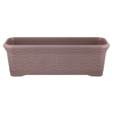 Балконный ящик 10л пластик Rattan съемный поддон 555*210*180мм французский платан (6)