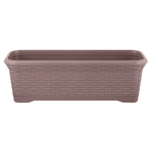 Балконный ящик 10л пластик Rattan съемный поддон 555*210*180мм французский платан (6)