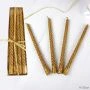 Набор свечей парафин 4шт. 25см витые золото BG-2 (120)