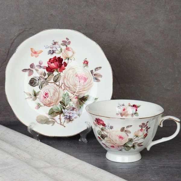 Чайный набор 12пр фарфор Gray на 6 персон 250мл на ножке RS/2-FY230903 (8)