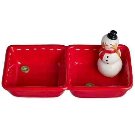 Менажница 2 секции 22*11*10,5см керамика Christmas Gift (18)