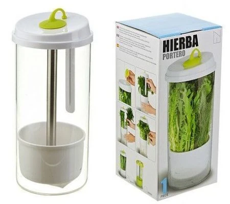 Контейнер для зелени 2,1л стекло, силикон, пластик, нжс d11,5см h28см