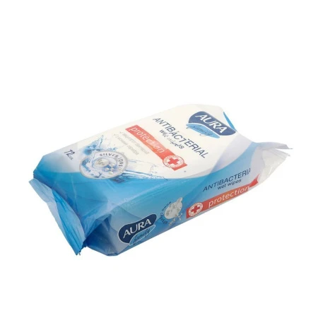 Влажные салфетки АУРА FAMILY 72шт антибактериальные (12)