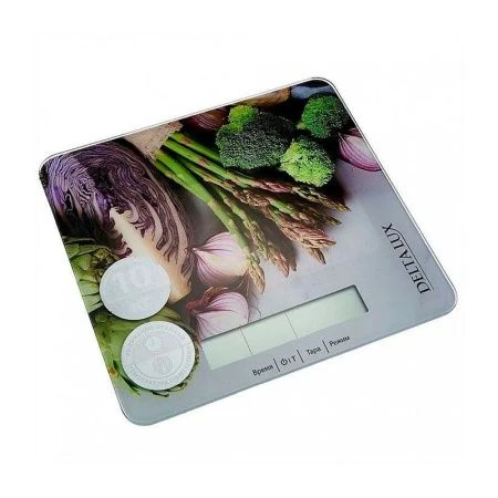 Весы кухонные электронные стекло 10кг DELTA LUX  DE-003KE Витаминный микс (12)