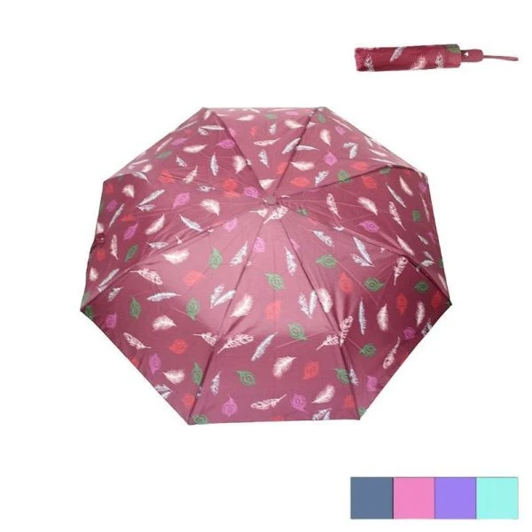 Зонт женский автомат 3 сложения 8 спиц полиэстер перья 704R Dolphin (12)