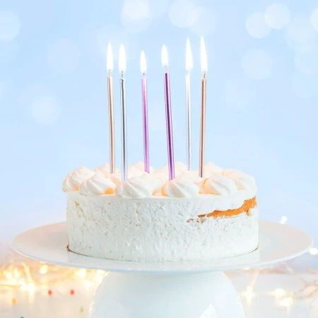 Набор свечей для торта парафин 6шт металлик PATERRA (34)