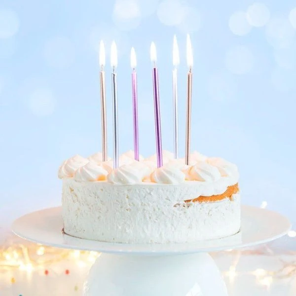 Набор свечей для торта парафин 6шт металлик PATERRA (34)