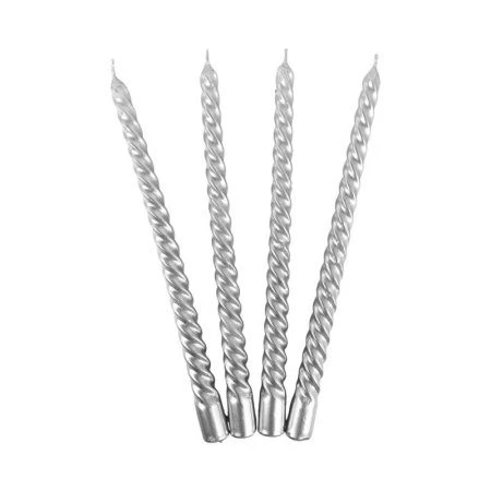 Набор свечей парафин 4шт. 25*1,7см серебро FG-190 (72) Набор свечей парафин 4шт. 25*1,7см серебро FG-190 (72)