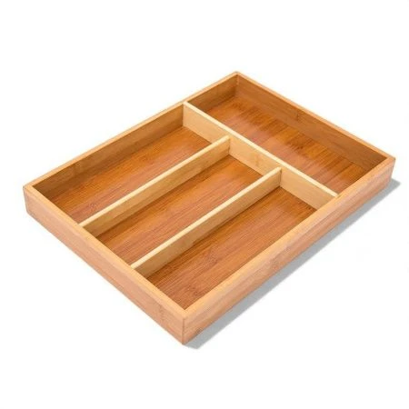 Лоток для столовых приборов 35*25*5см бамбук 580гр 4# ST-4378 (24)