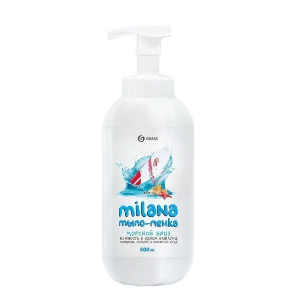 Пенка-мыло жидкое 500мл MILANA Морской бриз (12)