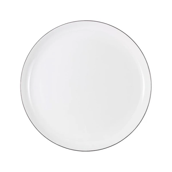 Тарелка мелкая 23см фарфор АРКТИКА белая с серебристым кантом обеденная AL-107A-E11 (36)
