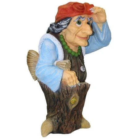 Фигура садовая БАБА ЯГА с метлой 58см полистоун