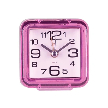 Будильник 7*7см кварц РУБИН Классика розовый (40)