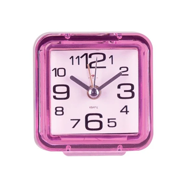 Будильник 7*7см кварц РУБИН Классика розовый (40)