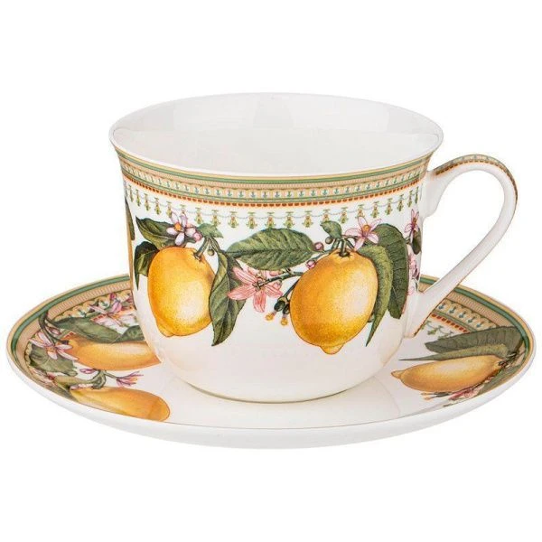 Чайный набор 2пр фарфор ЛИМОНЫ на 1 персону 450мл (24)