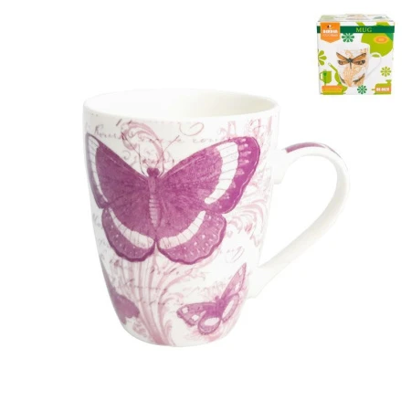 Кружка 360мл фарфор фиолетовая подар.уп. BK-8028 (36)