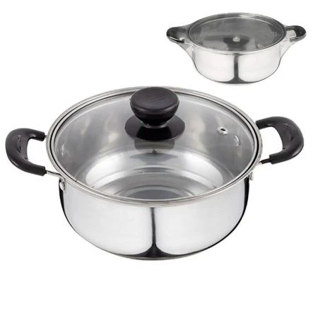 Кастрюля 2,2л нерж.сталь PROMO низкая со стекл.крышкой (8)