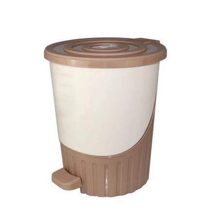 Контейнер для мусора 8л 230*275мм пластик ДУНЯ молочный-кофейный с педалью (6) Контейнер для мусора 8л 230*275мм пластик ДУНЯ молочный-кофейный с педалью (6)