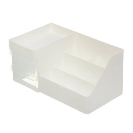 Органайзер для косметики 258*160*115мм пластик белый/прозрачный (8)