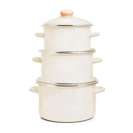 Набор кастрюль 3пр 2/3/4л эмаль Жемчужная цилиндрический (1)