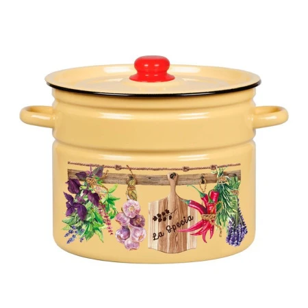 Кастрюля 9л эмаль La Speсio цилиндрическая ТМ Appetite (2)