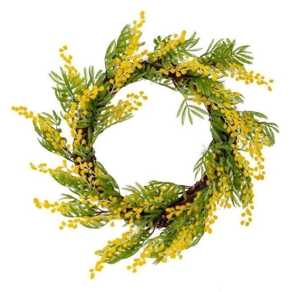 Декор Венок Мимоза 39*8*39см (12)