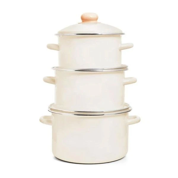 Набор кастрюль 3пр 2/3/4л эмаль Жемчужная цилиндрический (1)