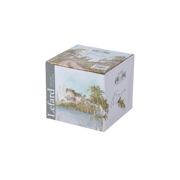 Кружка 380мл фарфор БЕРЁЗКИ на дер.подставке подар.уп. (36)