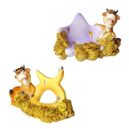 Подставка для мобильного телефона Корова / Бык полистоун 7см (4 вида) (72)