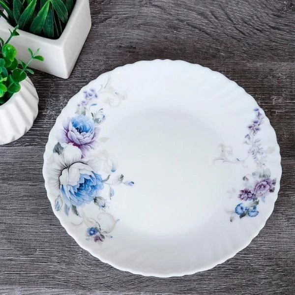 Тарелка мелкая 19см стеклокерамика КОБАЛЬТОВАЯ РОЗА десертная LHP-75 (7326) (6/72)