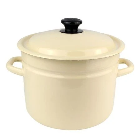 Кастрюля 6л эмаль слон.кость цилиндрическая борт 41804-182-У (4)