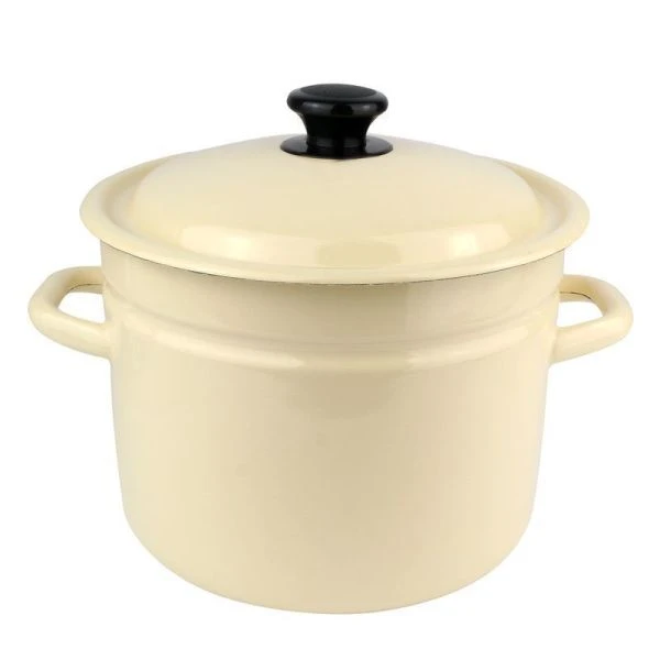 Кастрюля 6л эмаль слон.кость цилиндрическая борт 41804-182-У (4)