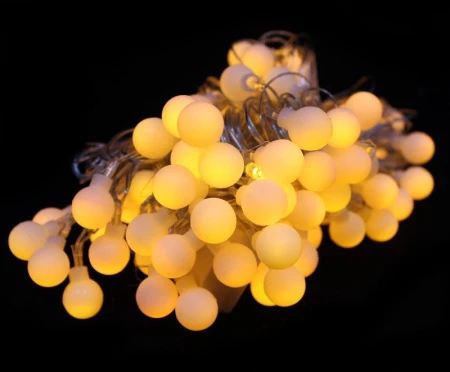 Гирлянда электрическая Шарики 10м 100 диодов желтые JC-843 (50)