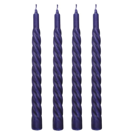 Набор свечей 4шт винтовые БАРОККО-1 баклажан (25/50)