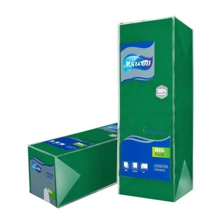 Салфетки бумажные Мягкоff Universal 400шт 24*24см зеленые (9)