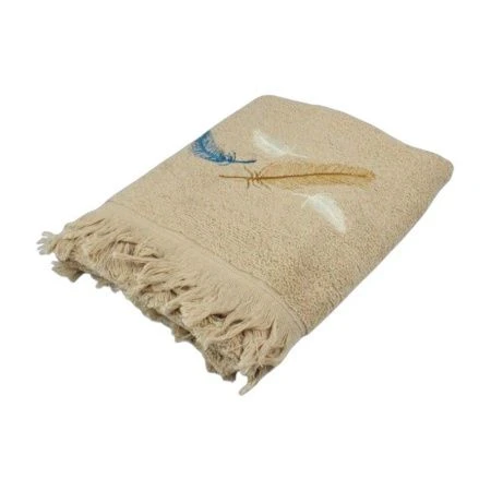 Полотенце махровое 50*90см ПЕРО персиковый/бежевый