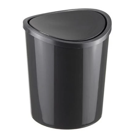 Контейнер для мусора 1,6л Графитовый с подвижной крышкой настольный (24)