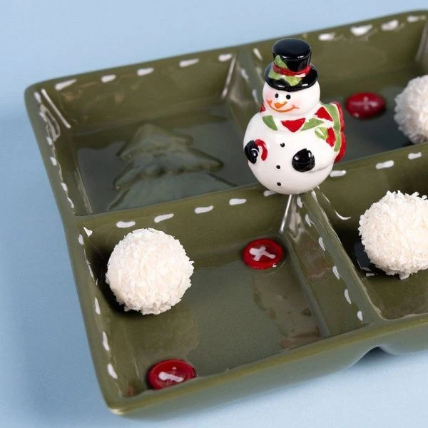 Менажница 4 секции 19*19*9,5см керамика Christmas Gift (18)