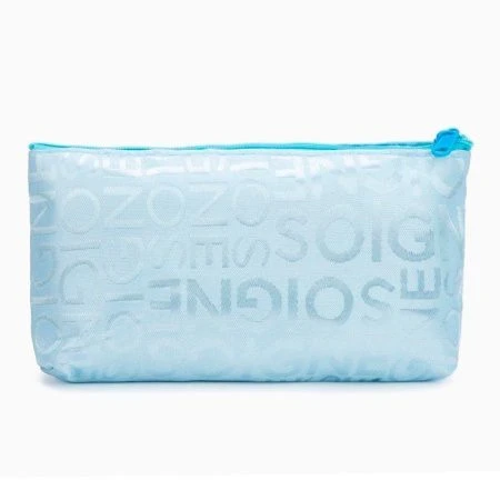 Косметичка  19*1*11см нейлон Буквы отдел. на молнии, голубой (500)