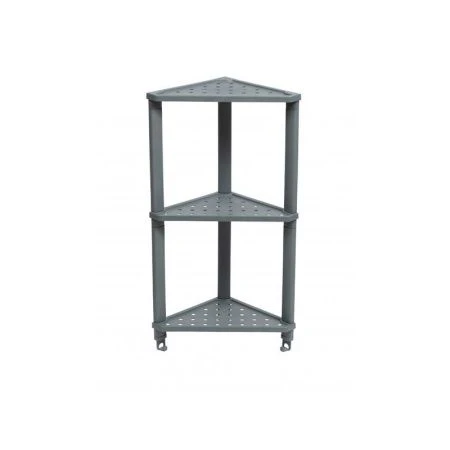 Этажерка 3 секции 365*260*680мм пластик VIKEA серая угловая подвесная (1)