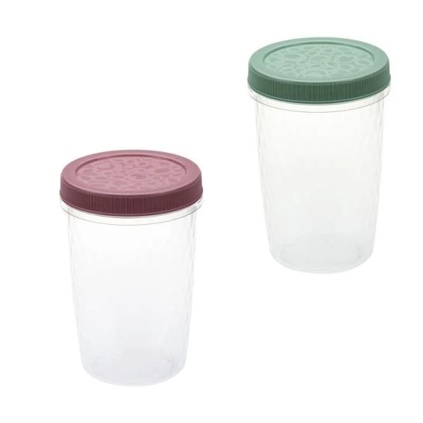 Банка для продуктов 750мл пластик РОЛЛ с завинчивающейся крышкой МИКС (24)