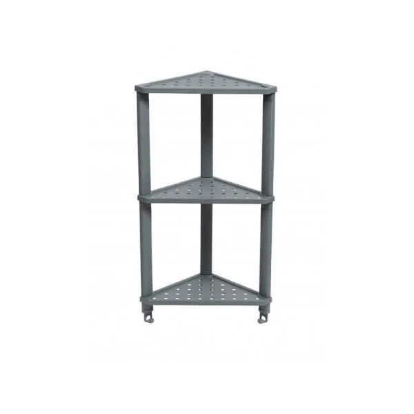 Этажерка 3 секции 365*260*680мм пластик VIKEA серая угловая подвесная (1)
