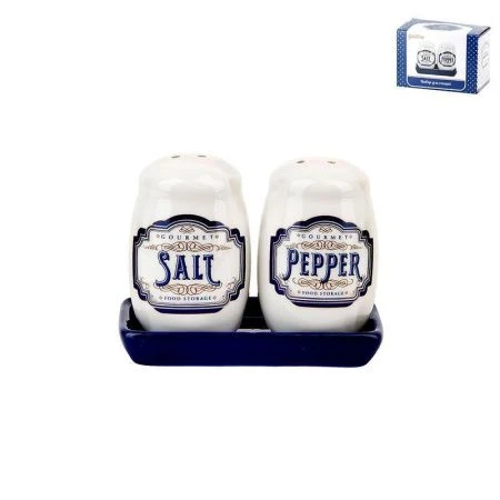 Набор для специй 2пр (солонка, перечница) на керам.подставке Gourmet 11*5,5*9,5см (72)