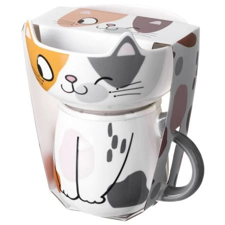 Набор для завтрака 2пр (салатник 500мл, кружка 450мл) фарфор Cat (16)